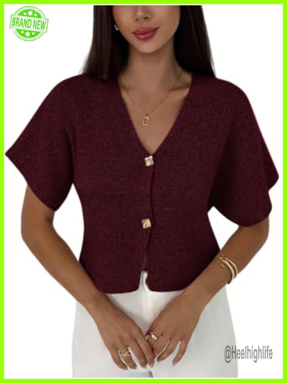Women's Short Sleeve Cardigan Cropped Lightweight Knit Sweater